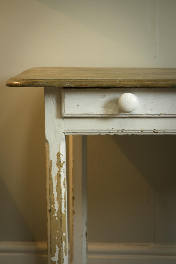 Antique French side table with drawer