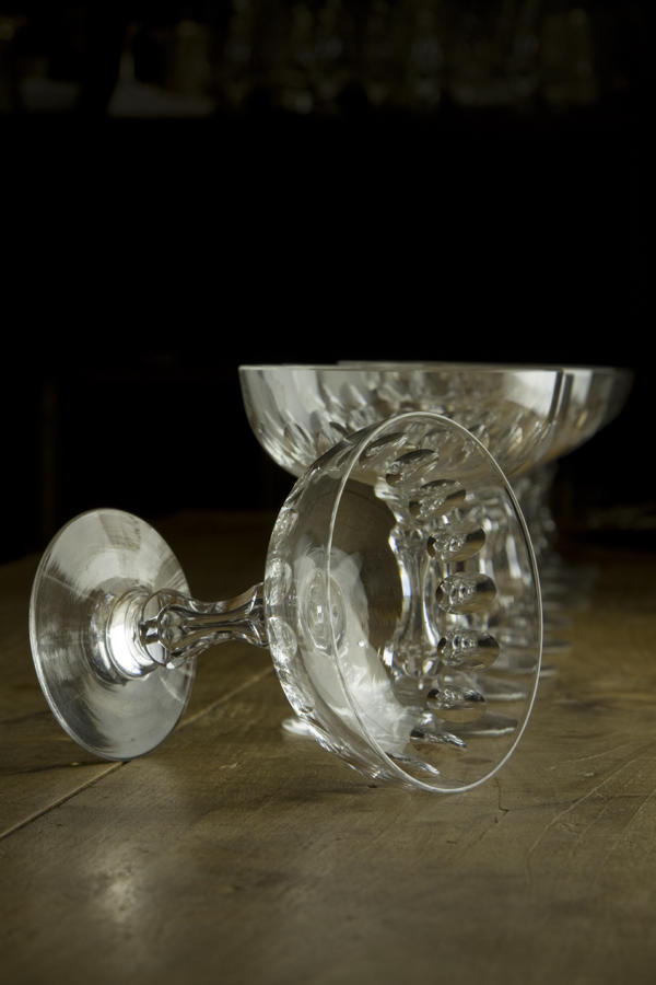 Antique French Crystal Champagne Saucers