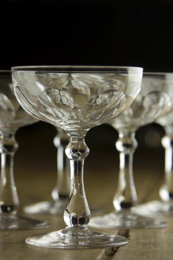 French Crystal Champagne Saucers
