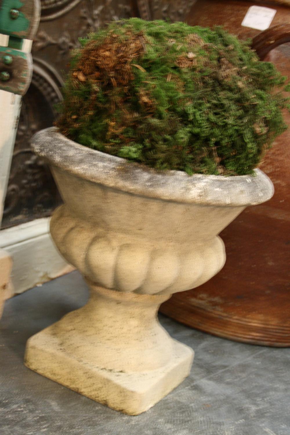 Vintage French composite stone urns