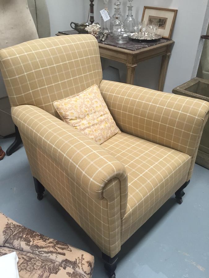 19thC Occasional Chair recently upholstered