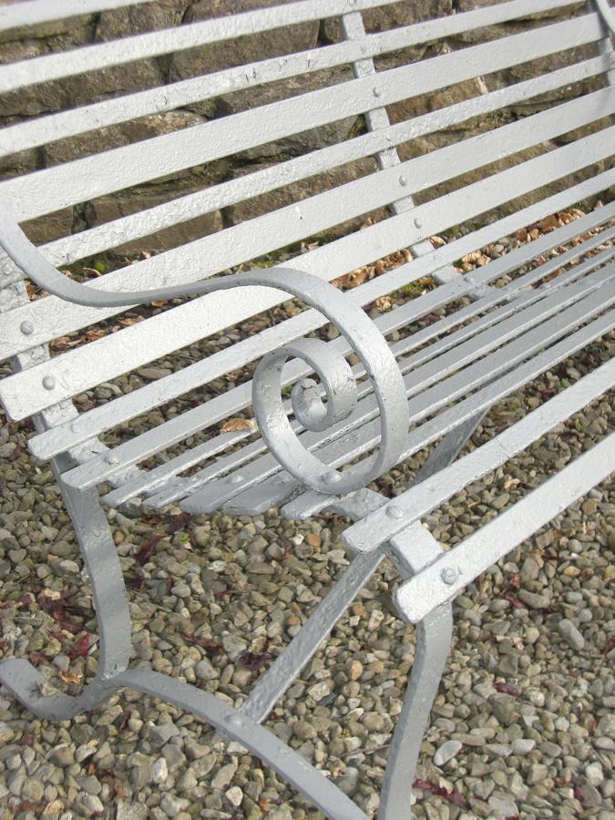19th C French Strap Iron Garden Bench