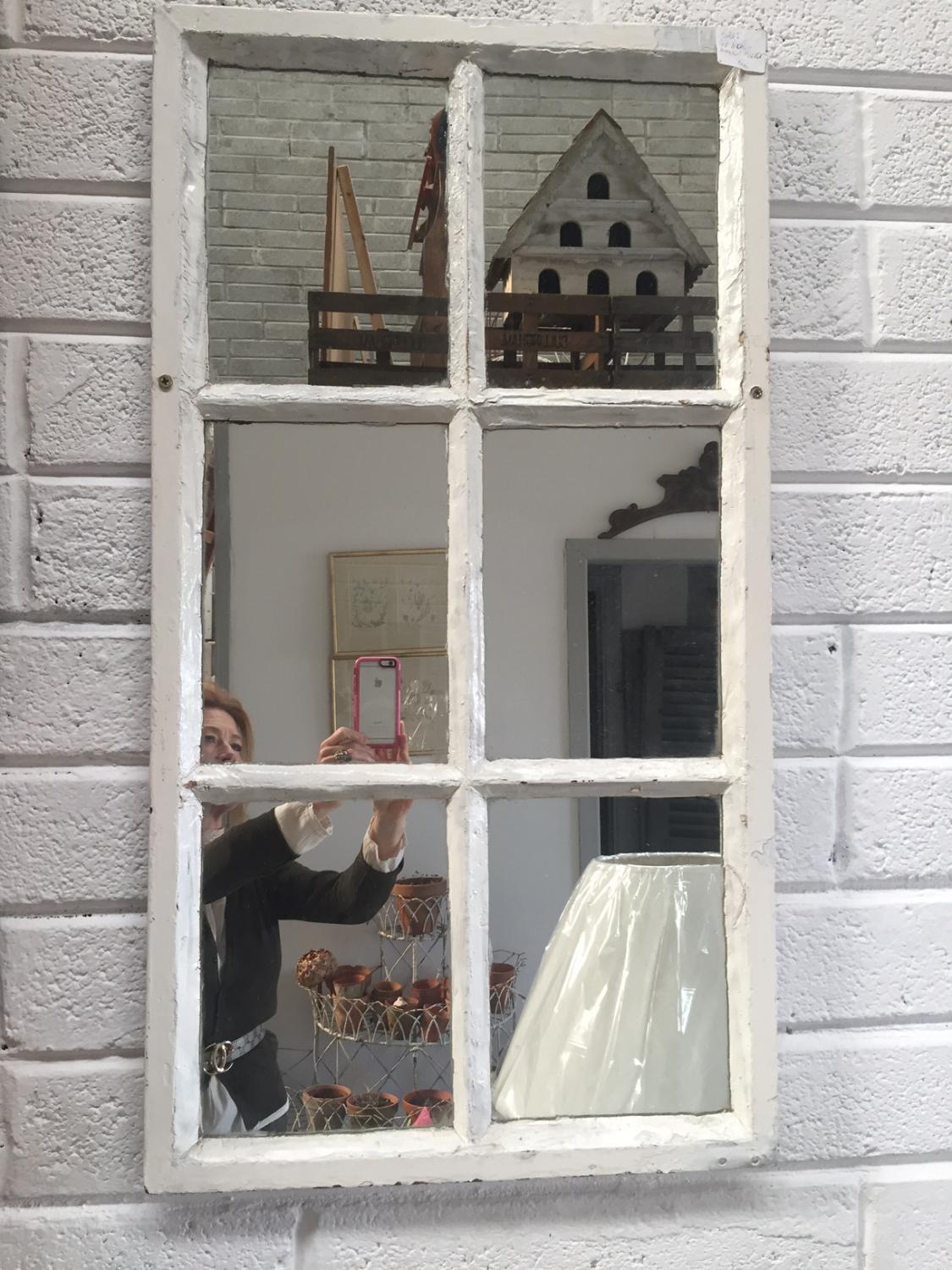 Old Cast Iron Window Mirror