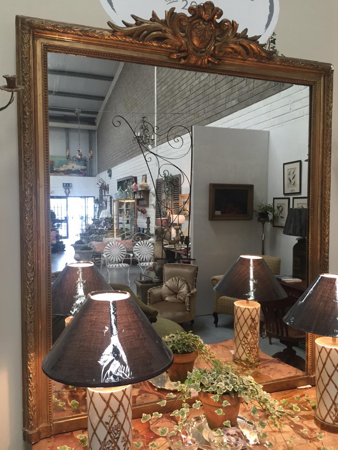 Large French Gilt Overmantle Mirror