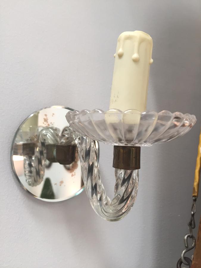 Pair of French Mirrored Wall Lights