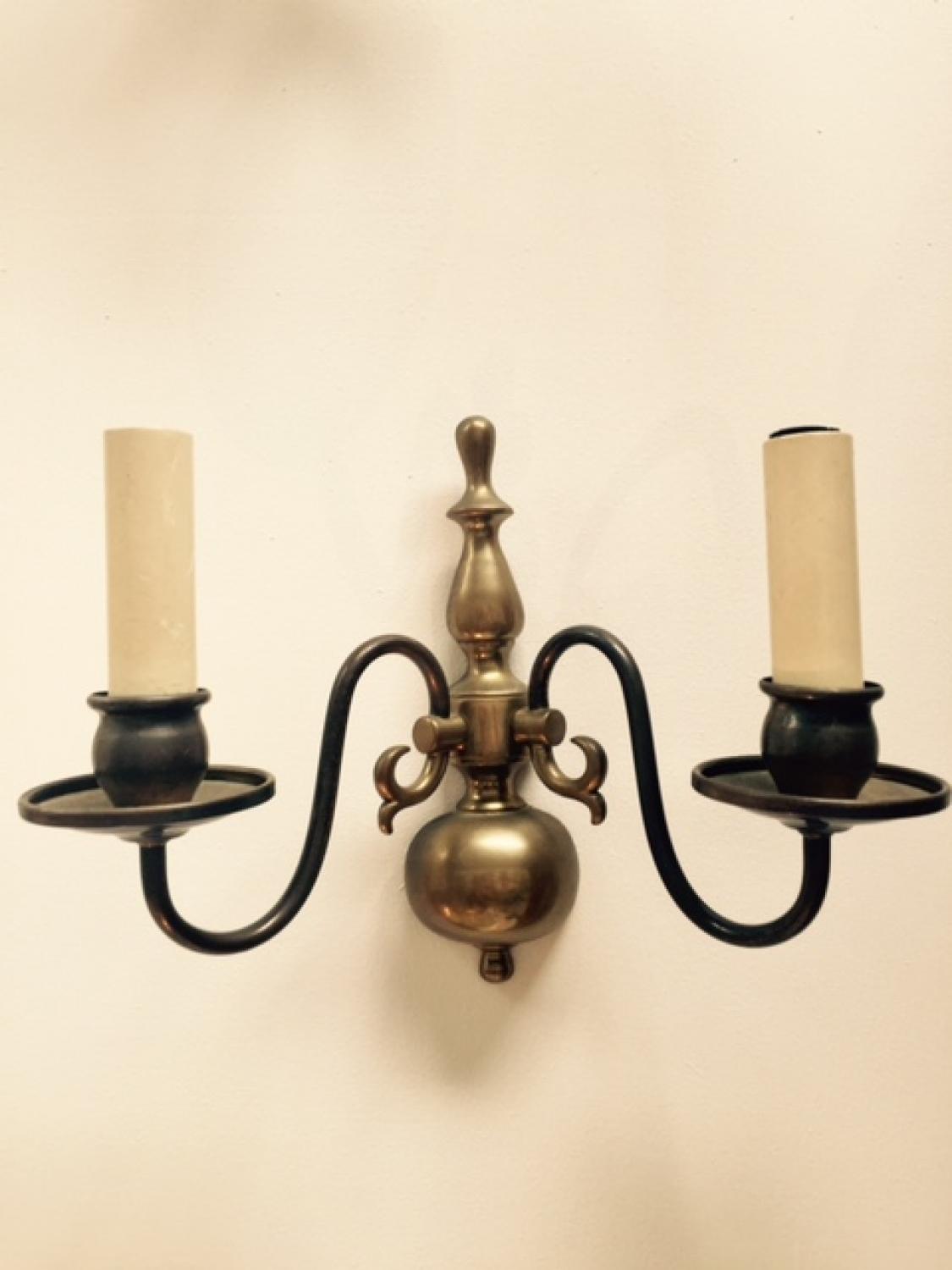 Pair of French Brass Wall Lights