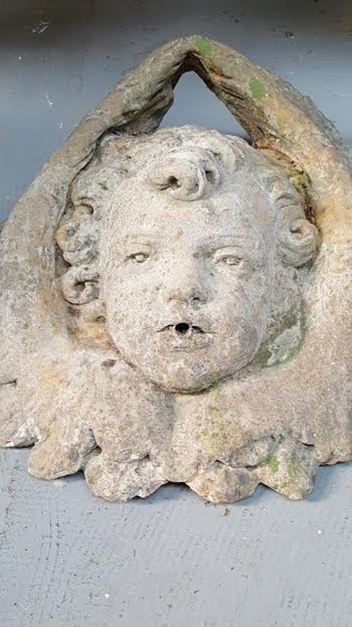 Vintage French Stone Cherub