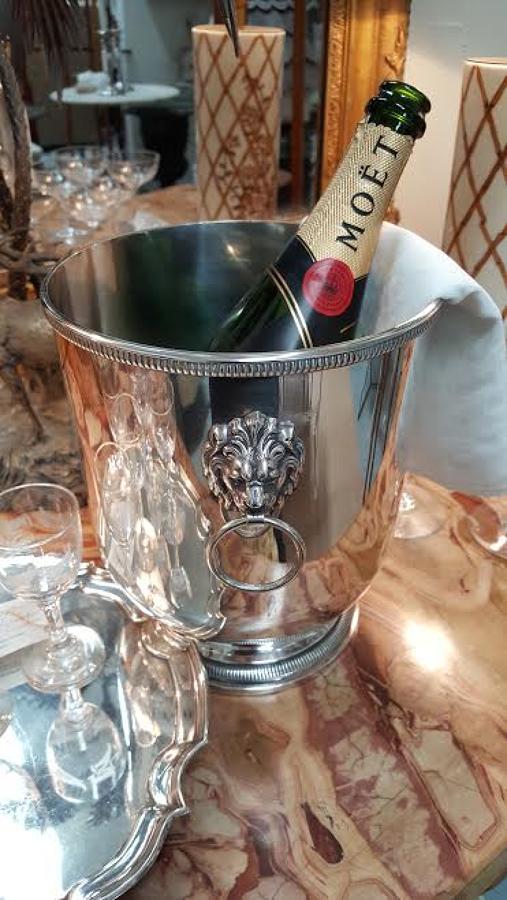 Vintage French Silver Plate Champagne or Wine Cooler