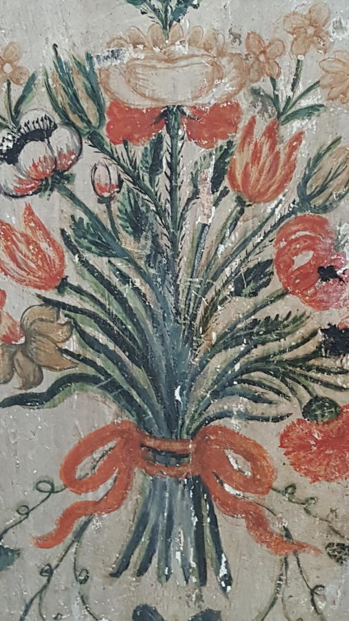 19th C French painted panel