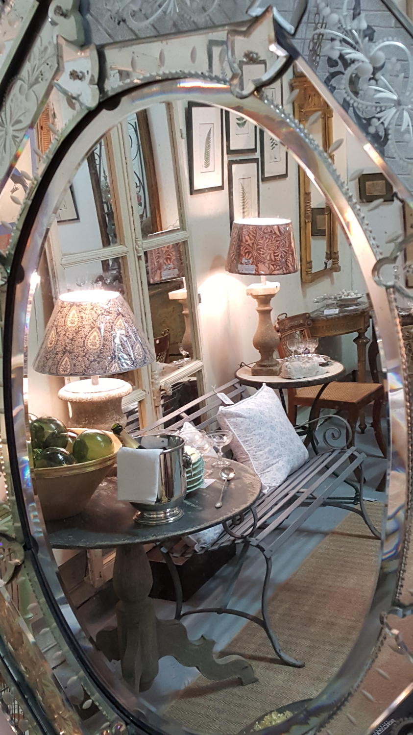 Impressive 19th C Venetian Cushion Mirror