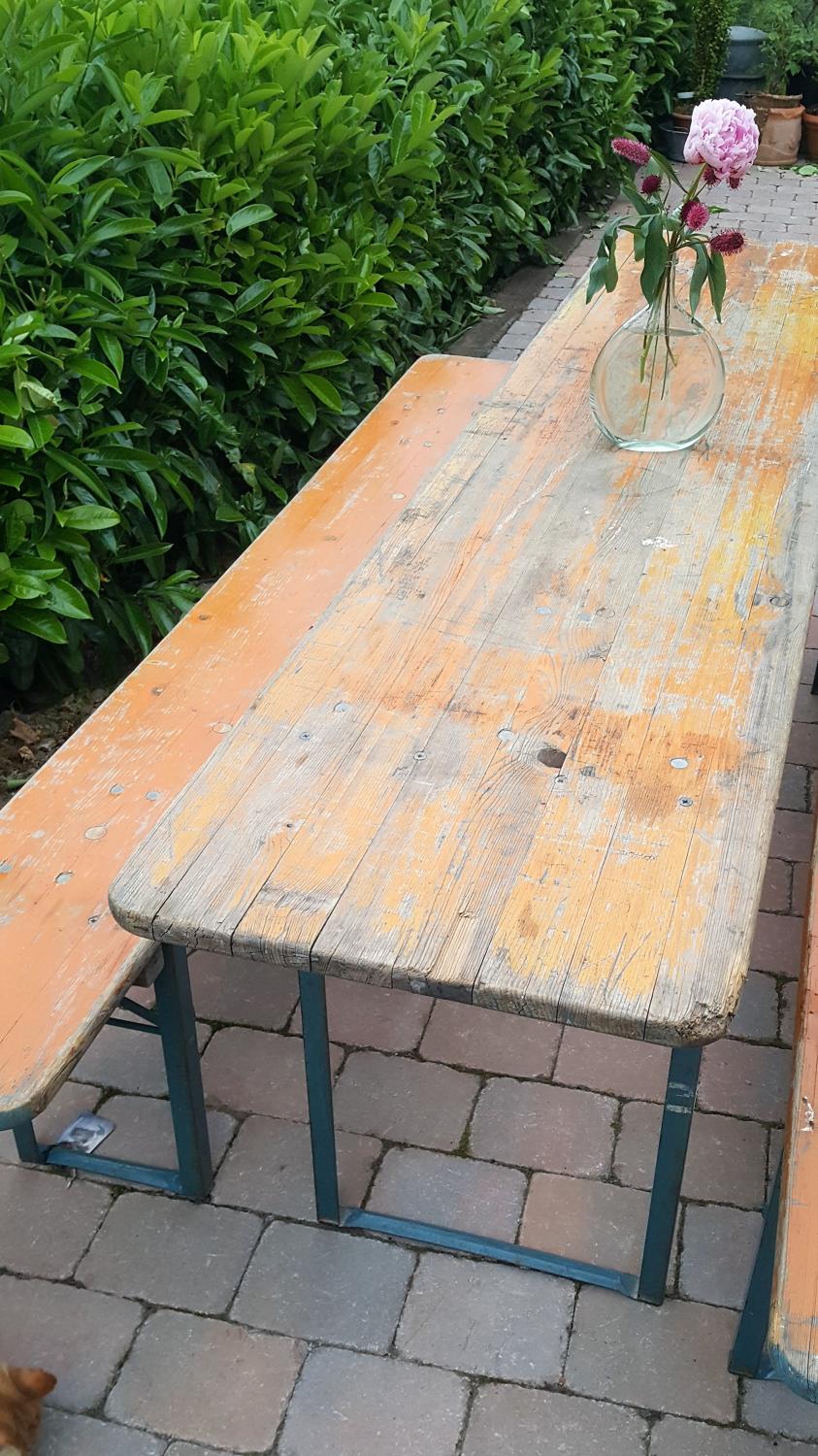 Vintage garden beer table and benches
