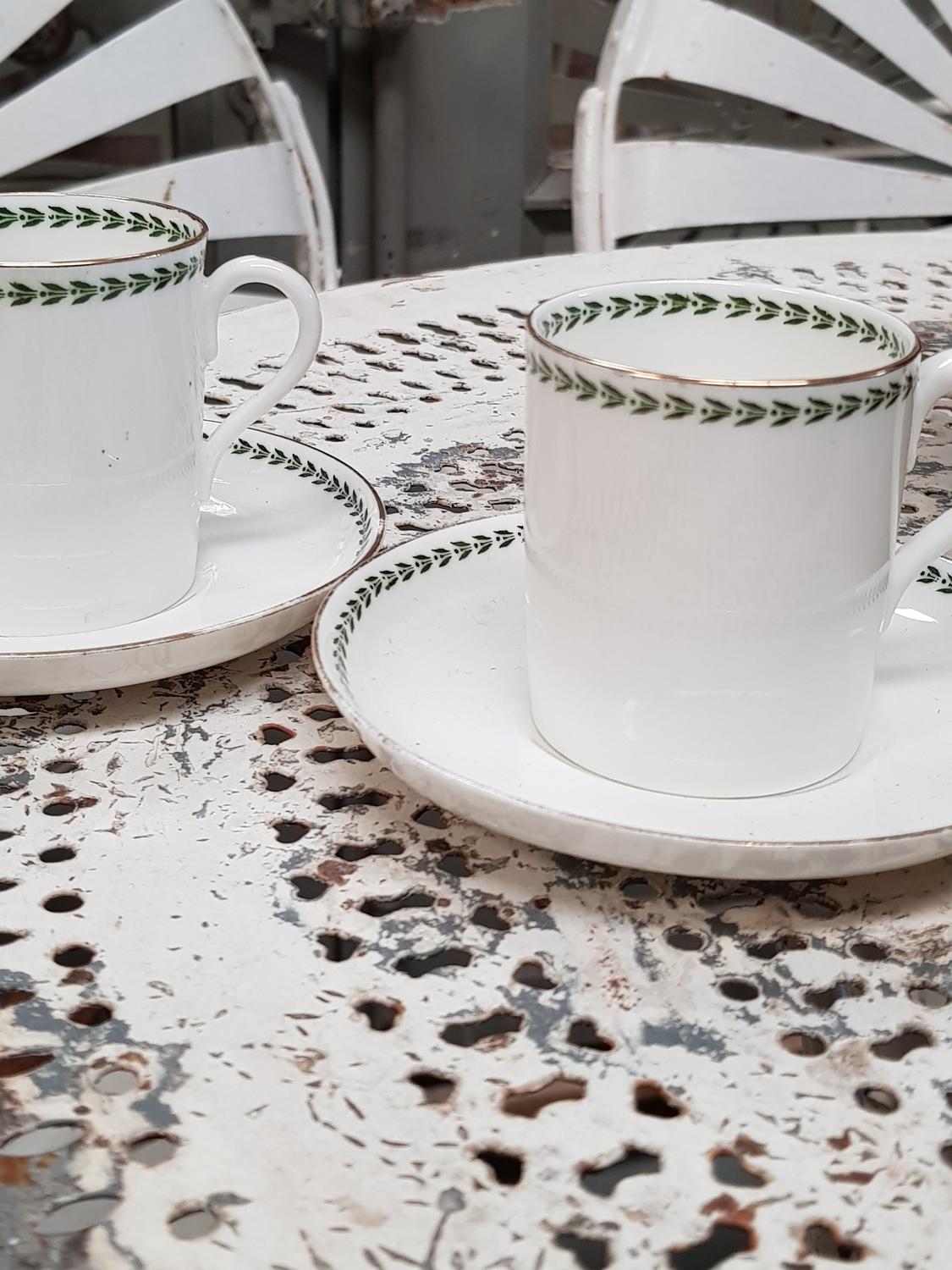 19th century set of 6 coffee cups and saucers