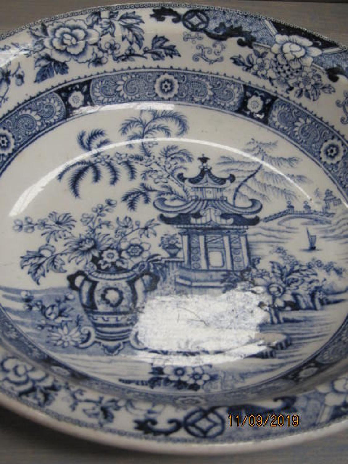 19th C French ceramic serving dish