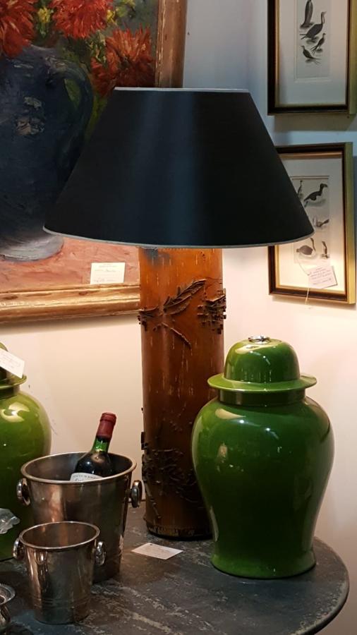 Vintage silk roller lamp bases