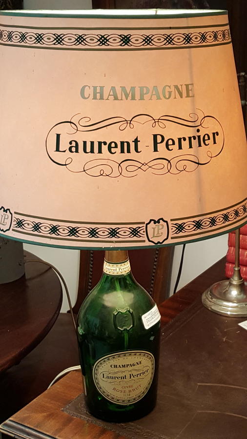 Vintage Laurent Perrier lamp and shade