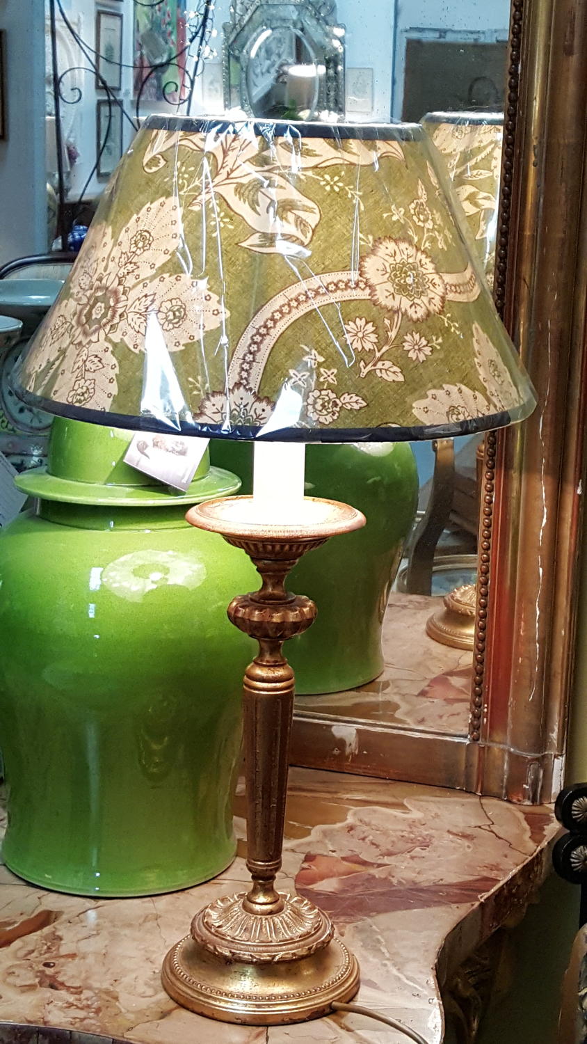 Vintage French gilt bronze lamp base