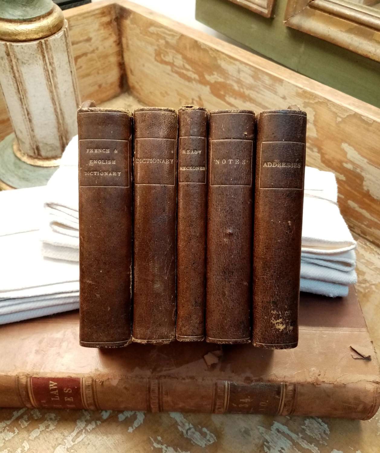 Leather bound book trough