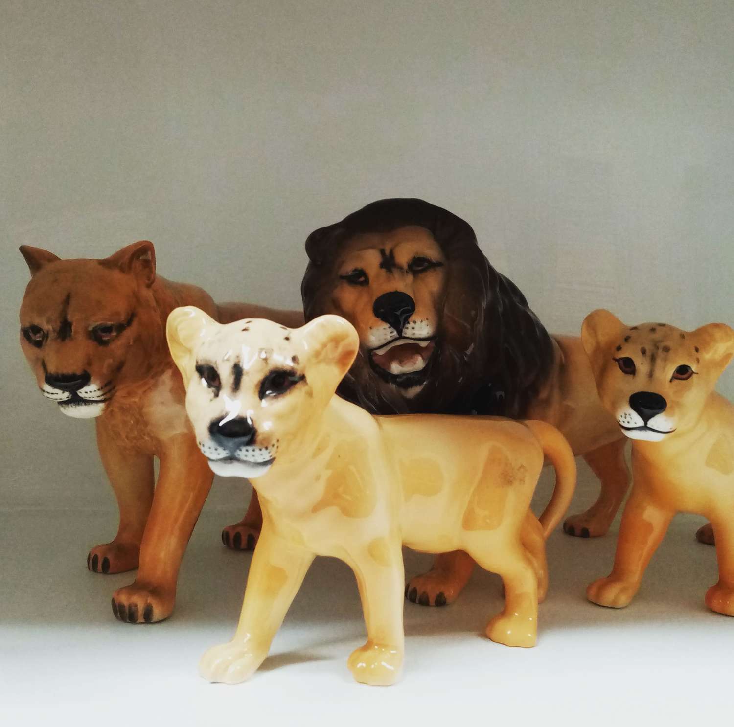 Beswick ceramic lion family