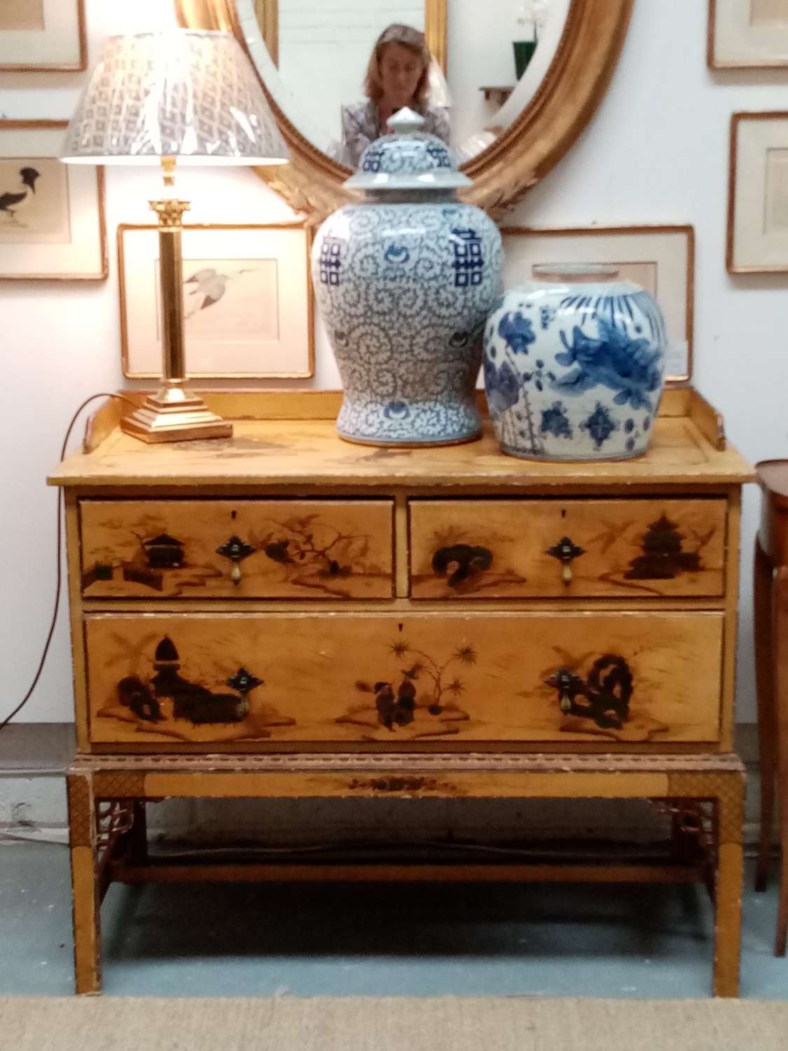 Early 20th century Chinoiserie chest on stand