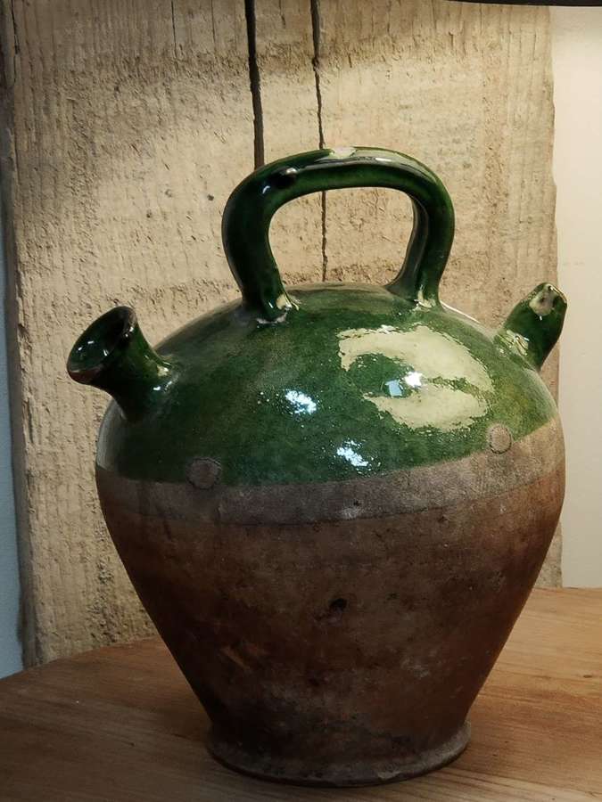French pottery oil jug