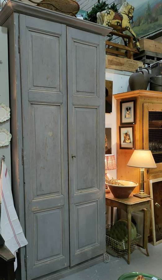 Large antique pine French cupboard armoire