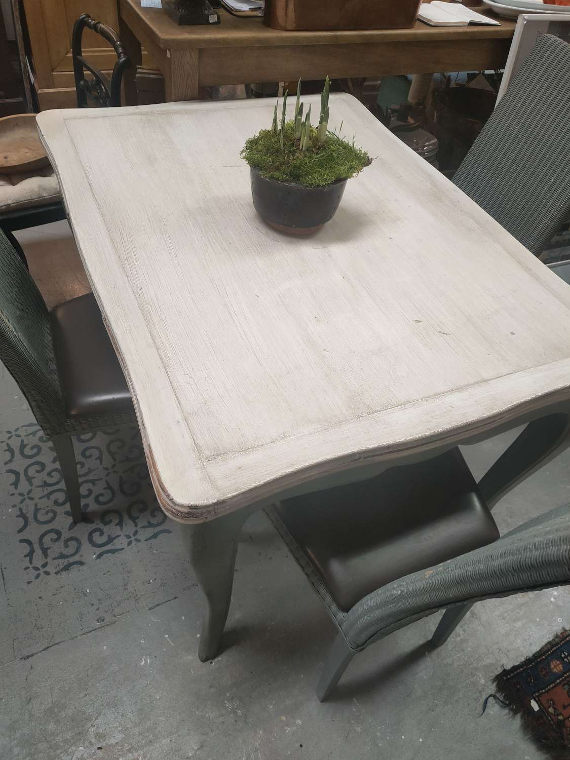 Antique French painted kitchen table
