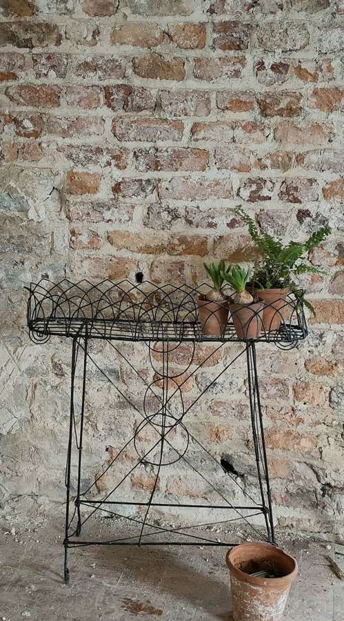 Early 20th c wirework plant stand