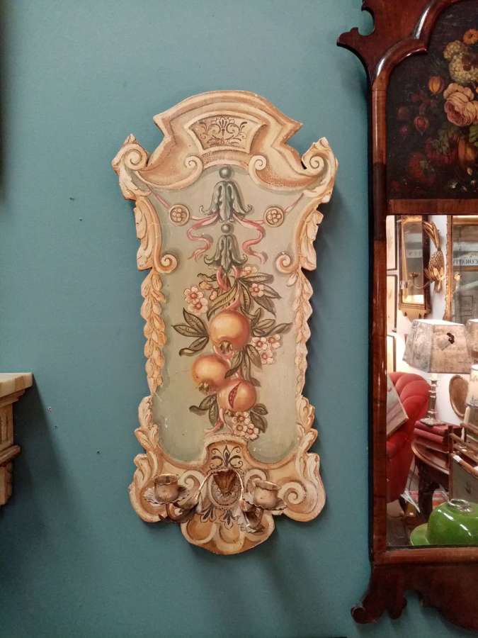 Pair of Italian painted candle sconces