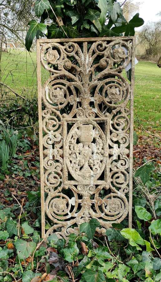 Antique cast iron decorative panel