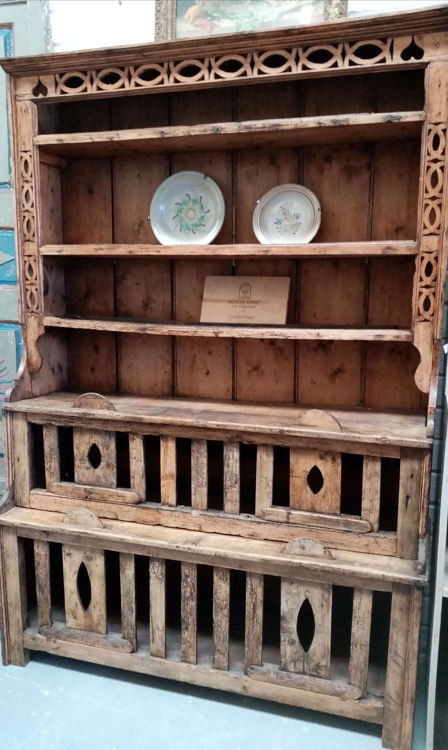 Antique pine irish chicken coop dresser
