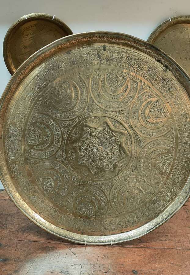 19th century brass Benares tray