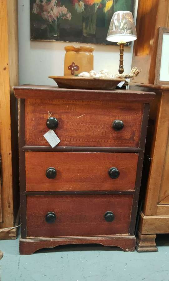 19th century scumble painted chest cupboard