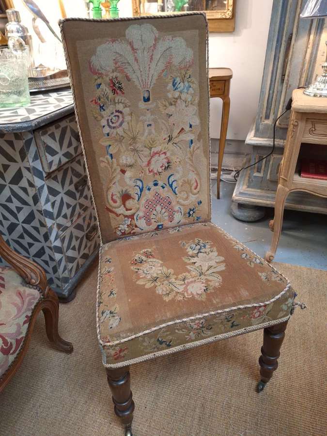19th century tapestry occasional chair
