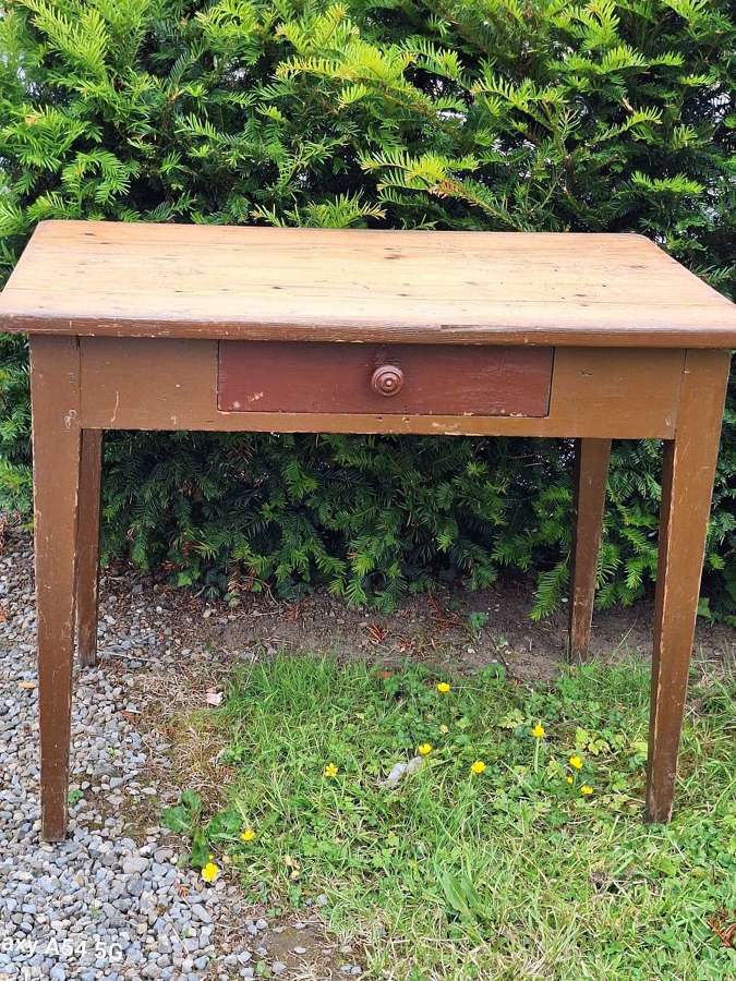 Antique pine kitchen side table