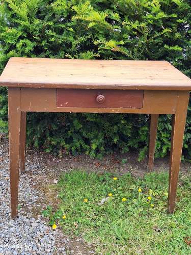Antique pine kitchen side table