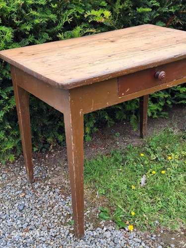 Antique pine kitchen side table