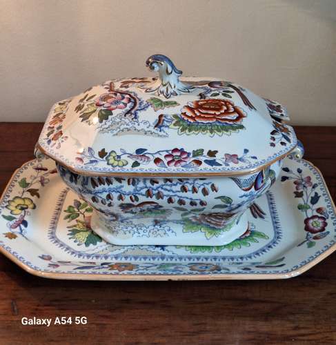 19th c Mason's ironstone tureen with underplate