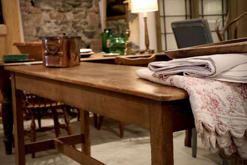 Antique pine kitchen table