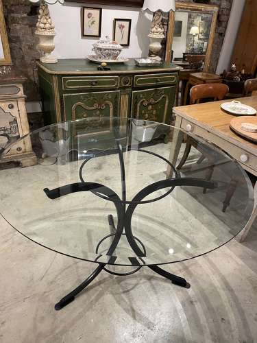 Round Glass Pedestal Table