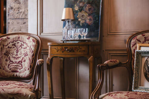 19th century vernis martin occasional table with drawer