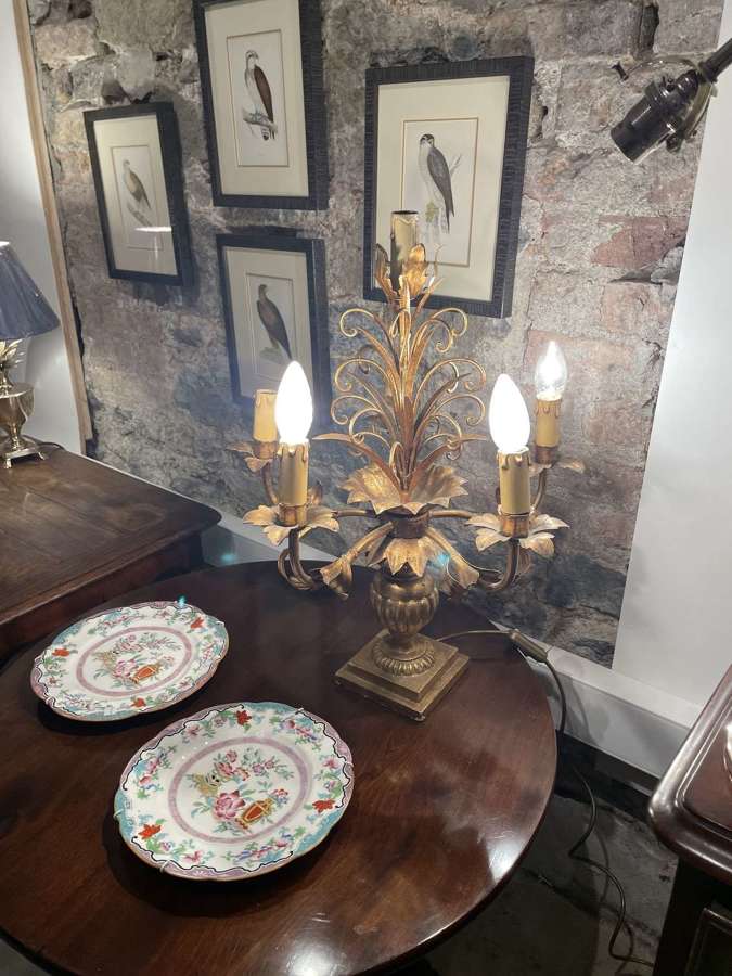 Candelabra Lamp with leaf motif