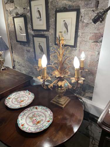 Candelabra Lamp with leaf motif