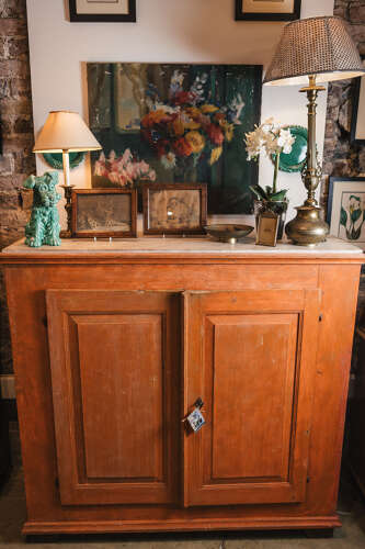 Antique Swedish painted pine cupboard
