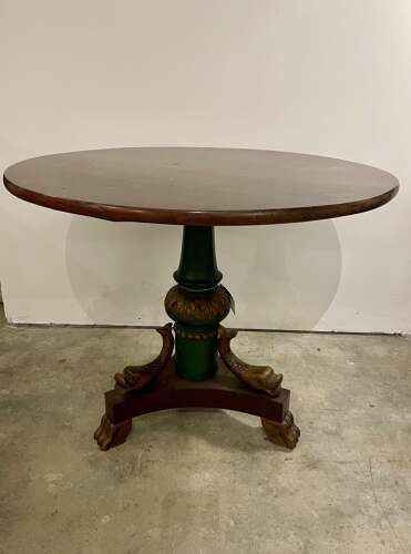 20th c mahogany low occasional table on pod base
