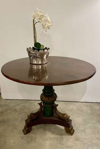 20th c mahogany low occasional table on pod base