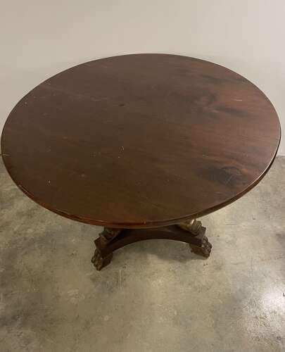 20th c mahogany low occasional table on pod base