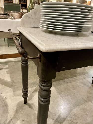 19th century marble top washstand on painted base