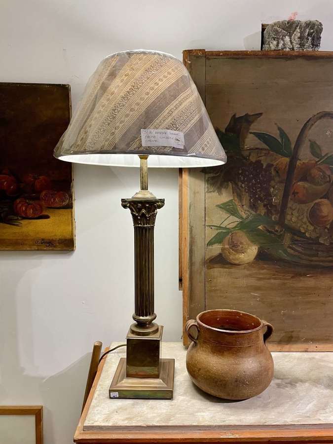 Large corinthian column style brass lamp base