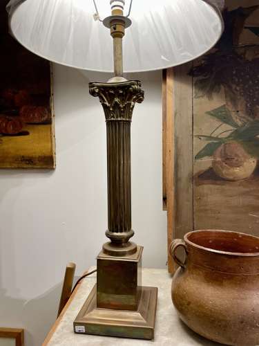 Large corinthian column style brass lamp base