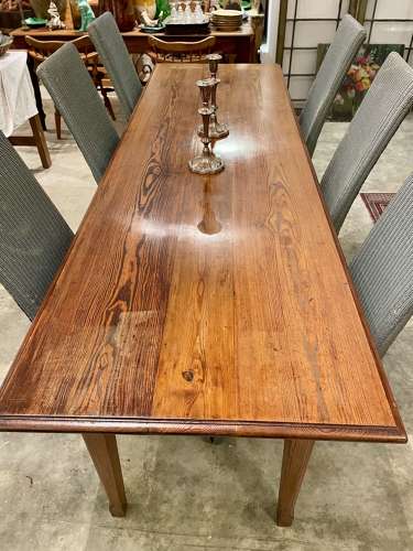 Antique French pitch pine farmhouse table